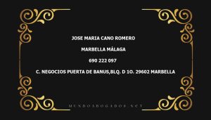 abogado Jose Maria Cano Romero en la localidad de Marbella