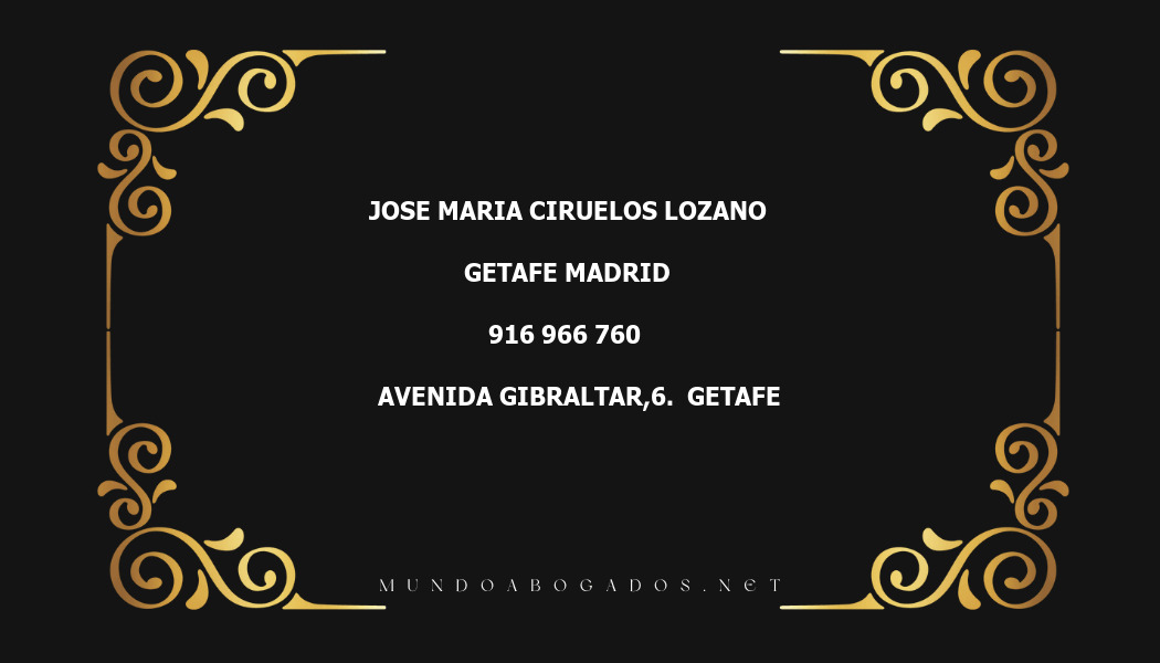 abogado Jose Maria Ciruelos Lozano en la localidad de Getafe