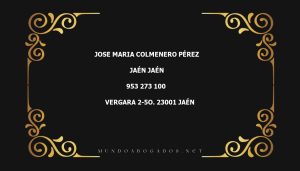 abogado Jose Maria Colmenero Pérez en la localidad de Jaén