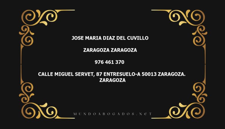 abogado Jose Maria Diaz Del Cuvillo en la localidad de Zaragoza