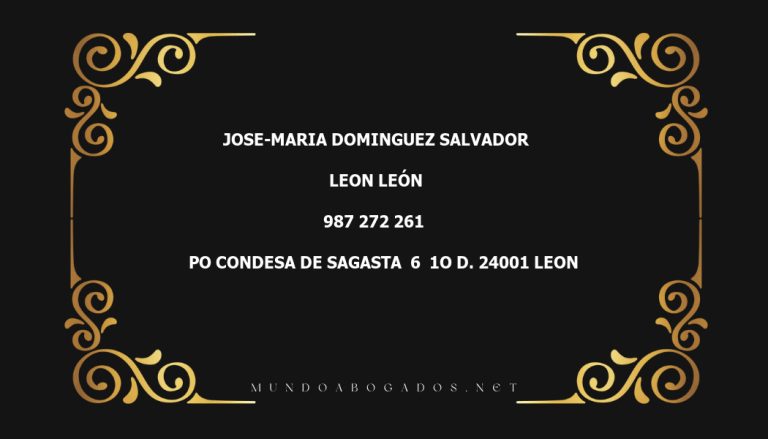 abogado Jose-Maria Dominguez Salvador en la localidad de Leon