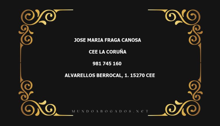 abogado Jose Maria Fraga Canosa en la localidad de Cee