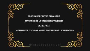 abogado Jose Maria Frutos Caballero en la localidad de Tavernes de la Valldigna