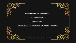 abogado Jose Maria Garcia Sinchez en la localidad de L´Eliana