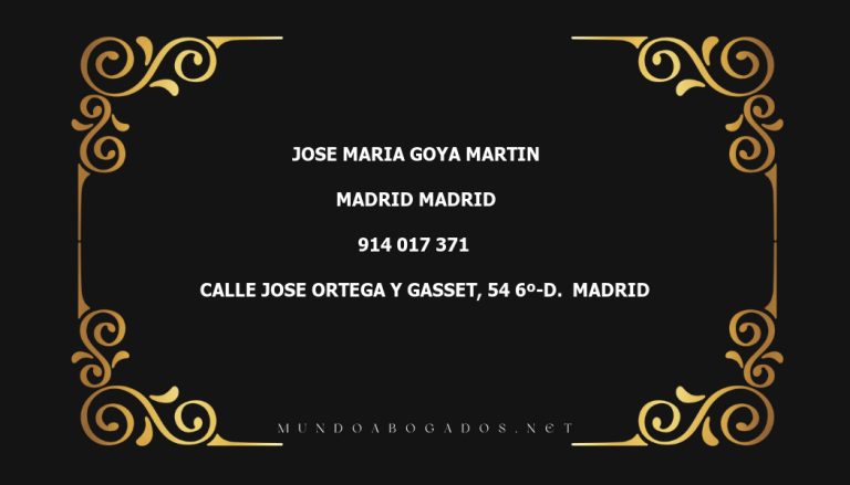 abogado Jose Maria Goya Martin en la localidad de Madrid