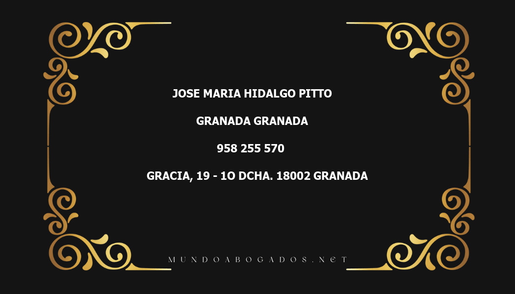 abogado Jose Maria Hidalgo Pitto en la localidad de Granada