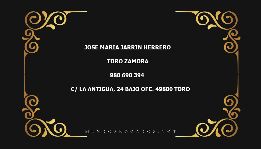 abogado Jose Maria Jarrin Herrero en la localidad de Toro