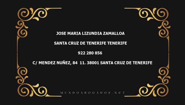 abogado Jose Maria Lizundia Zamalloa en la localidad de Santa Cruz de Tenerife