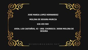 abogado Jose Maria Lopez Hernandez en la localidad de Molina de Segura