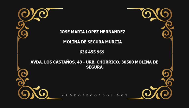 abogado Jose Maria Lopez Hernandez en la localidad de Molina de Segura