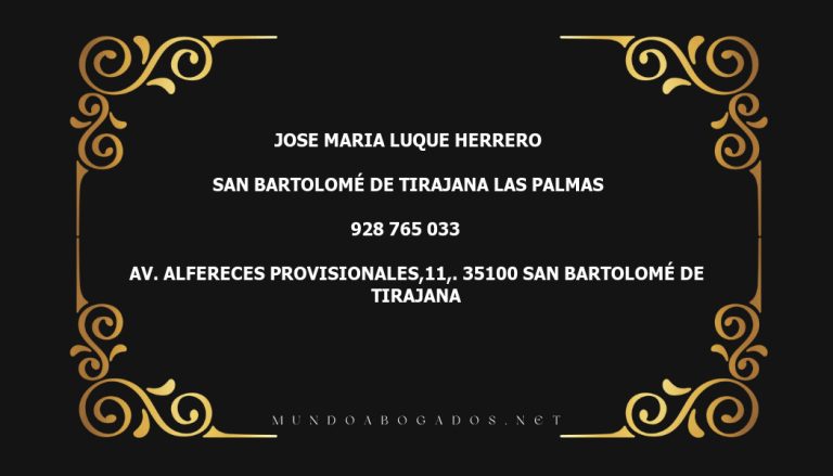 abogado Jose Maria Luque Herrero en la localidad de San Bartolomé de Tirajana