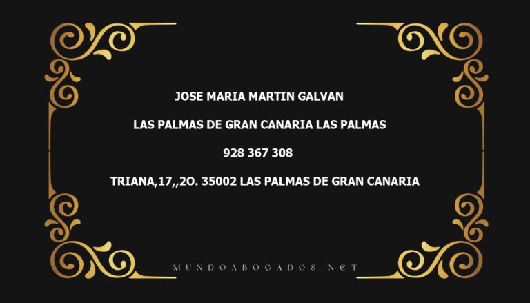 abogado Jose Maria Martin Galvan en la localidad de Las Palmas de Gran Canaria