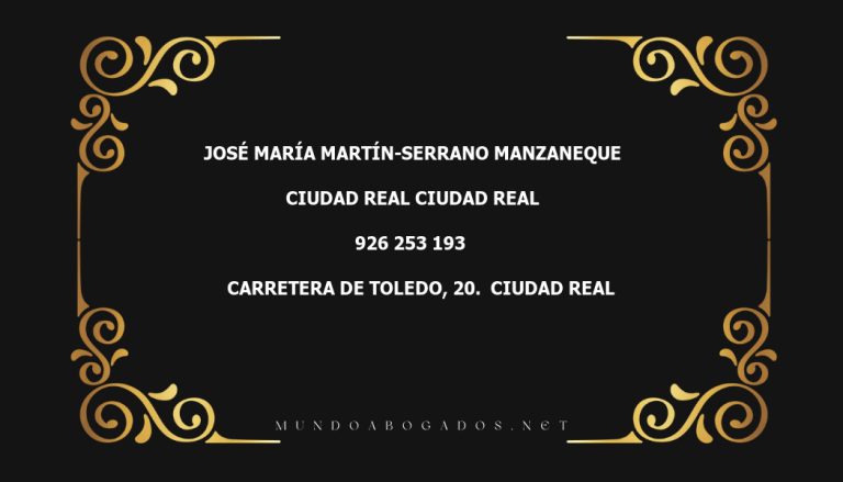 abogado José María Martín-Serrano Manzaneque en la localidad de Ciudad Real