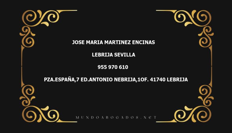 abogado Jose Maria Martinez Encinas en la localidad de Lebrija