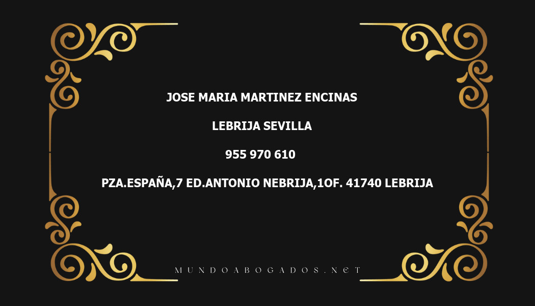 abogado Jose Maria Martinez Encinas en la localidad de Lebrija