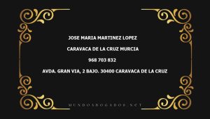 abogado Jose Maria Martinez Lopez en la localidad de Caravaca de la Cruz