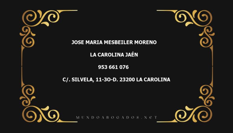 abogado Jose Maria Mesbeiler Moreno en la localidad de La Carolina