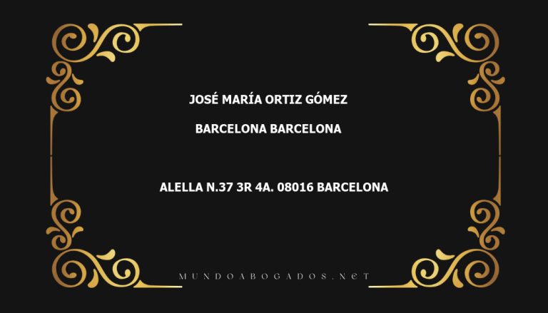 abogado José María Ortiz Gómez en la localidad de Barcelona