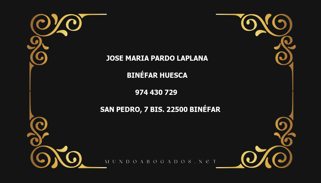 abogado Jose Maria Pardo Laplana en la localidad de Binéfar