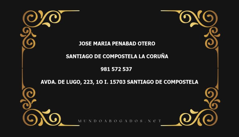 abogado Jose Maria Penabad Otero en la localidad de Santiago de Compostela