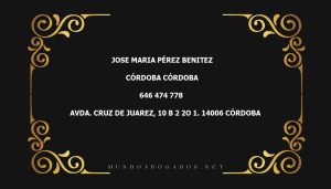 abogado Jose Maria Pérez Benitez en la localidad de Córdoba