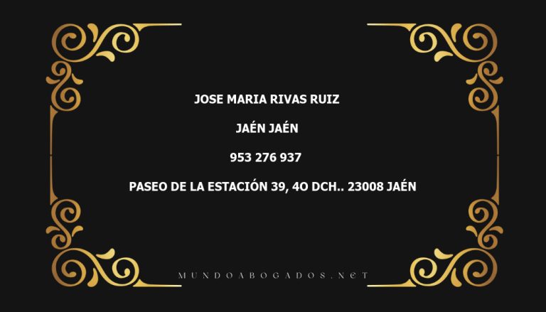 abogado Jose Maria Rivas Ruiz en la localidad de Jaén