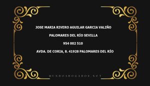 abogado Jose Maria Rivero Aguilar Garcia Valiño en la localidad de Palomares del Río