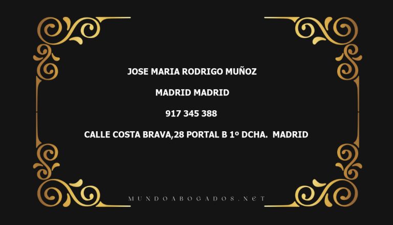 abogado Jose Maria Rodrigo Muñoz en la localidad de Madrid