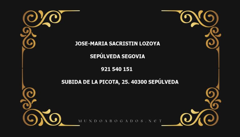 abogado Jose-Maria Sacristin Lozoya en la localidad de Sepúlveda