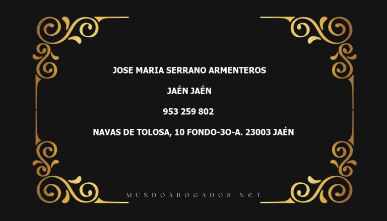 abogado Jose Maria Serrano Armenteros en la localidad de Jaén