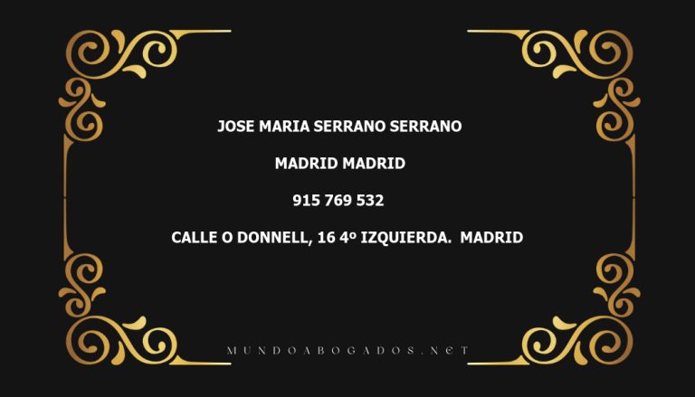 abogado Jose Maria Serrano Serrano en la localidad de Madrid