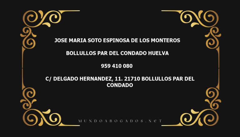 abogado Jose Maria Soto Espinosa De Los Monteros en la localidad de Bollullos Par del Condado