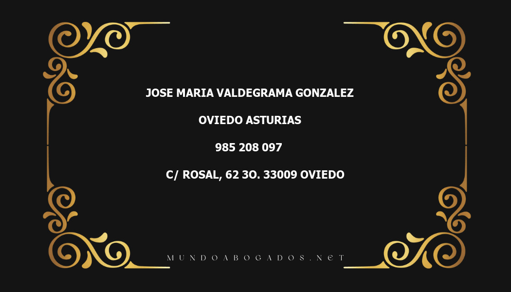 abogado Jose Maria Valdegrama Gonzalez en la localidad de Oviedo