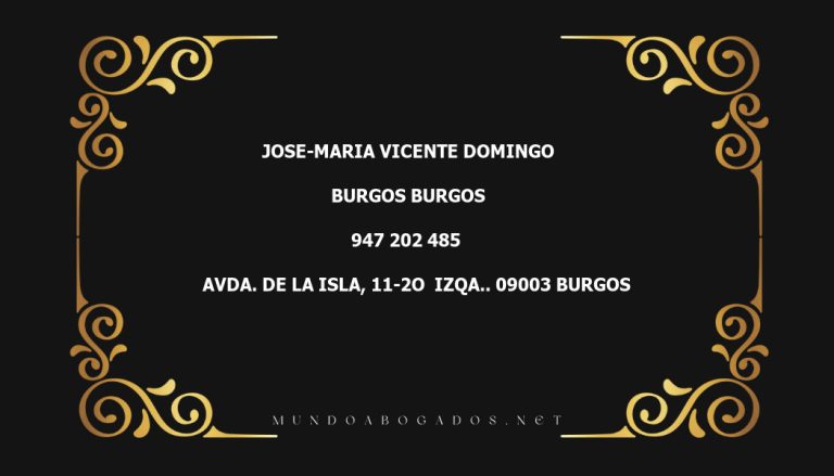 abogado Jose-Maria Vicente Domingo en la localidad de Burgos