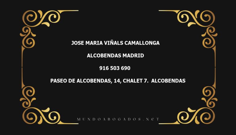 abogado Jose Maria Viñals Camallonga en la localidad de Alcobendas