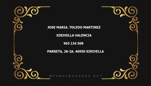 abogado Jose Maria. Toledo Martinez en la localidad de Xirivella