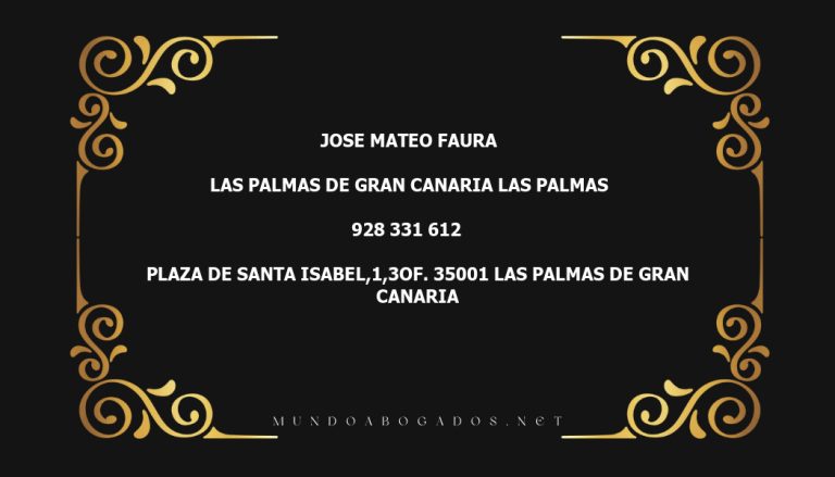 abogado Jose Mateo Faura en la localidad de Las Palmas de Gran Canaria