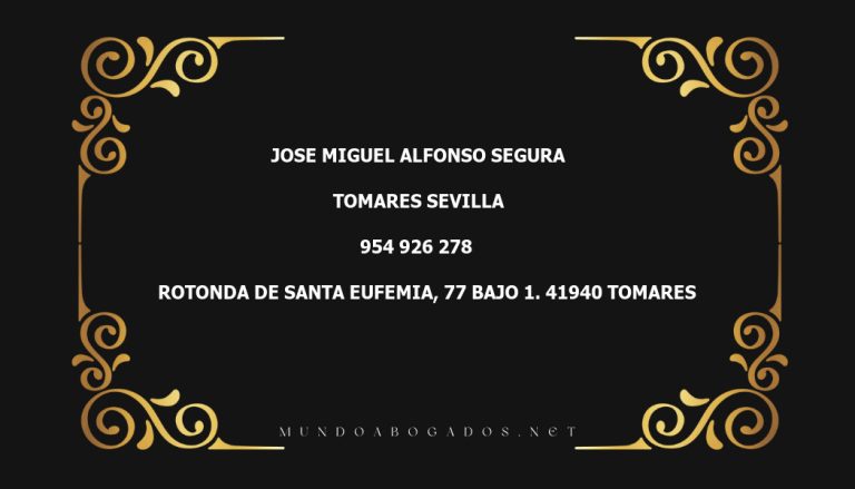 abogado Jose Miguel Alfonso Segura en la localidad de Tomares