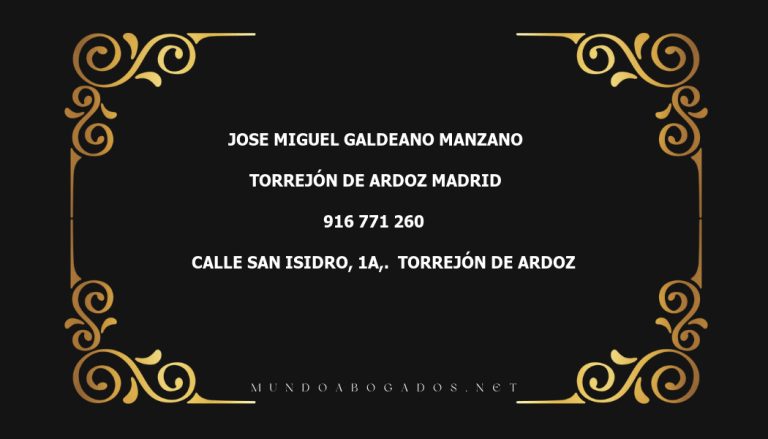 abogado Jose Miguel Galdeano Manzano en la localidad de Torrejón de Ardoz