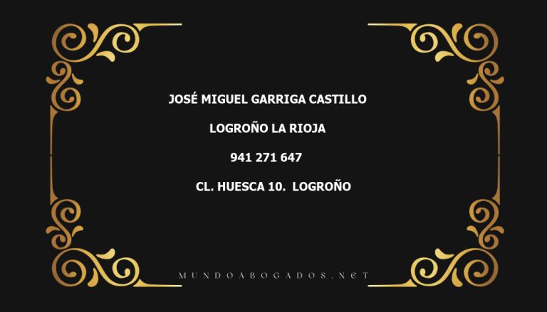 abogado José Miguel Garriga Castillo en la localidad de Logroño