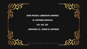 abogado Jose Miguel Labrador Jimenez en la localidad de El Espinar