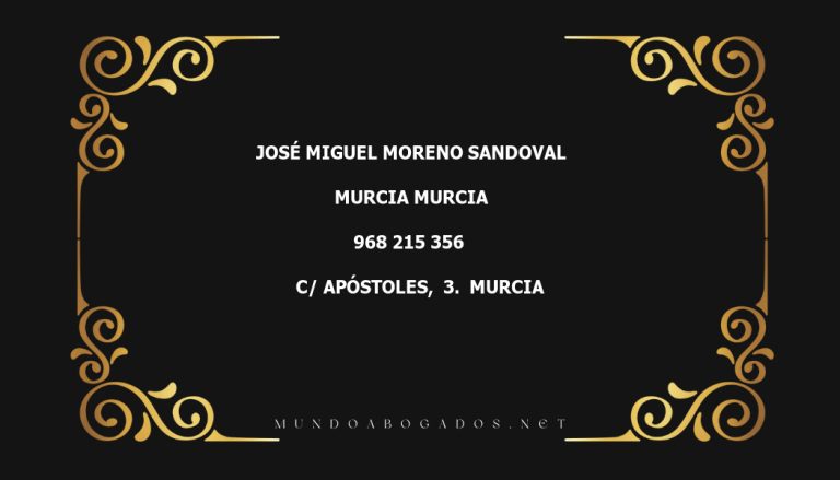 abogado José Miguel Moreno Sandoval en la localidad de Murcia