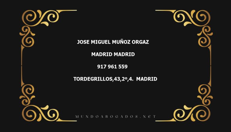 abogado Jose Miguel Muñoz Orgaz en la localidad de Madrid