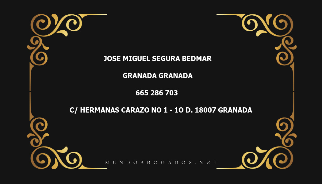 abogado Jose Miguel Segura Bedmar en la localidad de Granada