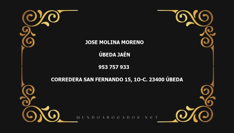 abogado Jose Molina Moreno en la localidad de Úbeda