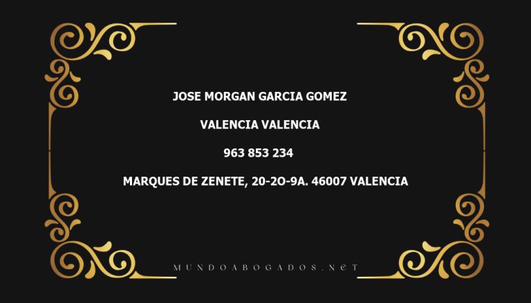 abogado Jose Morgan Garcia Gomez en la localidad de Valencia