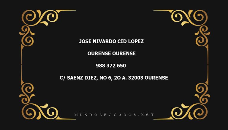 abogado Jose Nivardo Cid Lopez en la localidad de Ourense