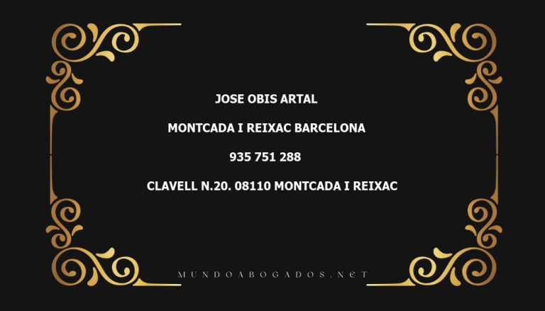 abogado Jose Obis Artal en la localidad de Montcada I Reixac