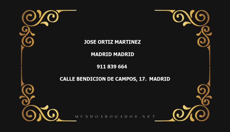 abogado Jose Ortiz Martinez en la localidad de Madrid