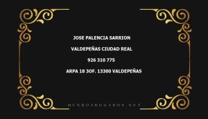 abogado Jose Palencia Sarrion en la localidad de Valdepeñas